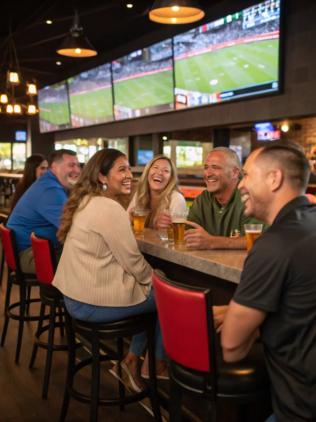 An image depicting a diverse group of sports fans enthusiastically watching a game on multiple screens, representing the wide array of sports available on GameX Sports.